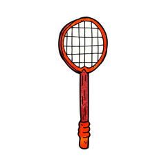 cartoon old tennis racket