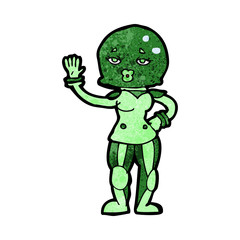 cartoon female astronaut