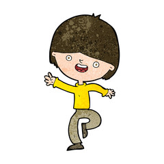 cartoon happy boy dancing