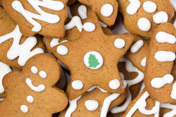 Christmas gingerbread cookies background