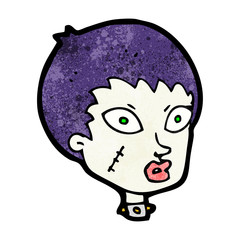 cartoon female zombie head