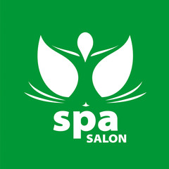 vector logo for Spa salon on a green background