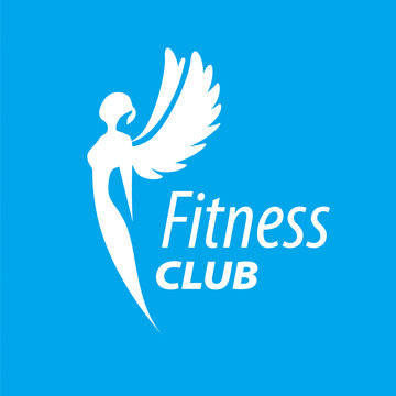 vector logo girl with wings for fitness