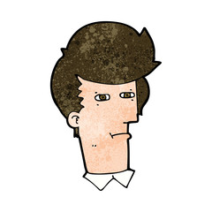 cartoon man narrowing eyes