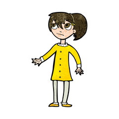 cartoon worried girl