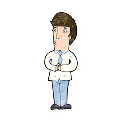 cartoon nervous man