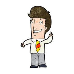 cartoon office man with idea