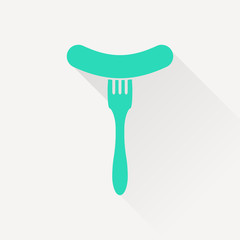 icon of sausage on fork