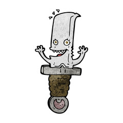 crazy cartoon knife character