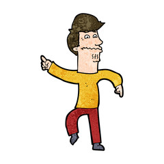 cartoon worried man pointing