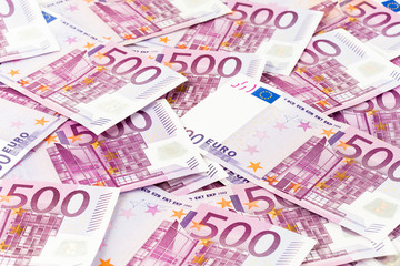 Bargeld - Haufen aus 500 Euro Geldscheinem