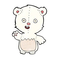 cartoon waving polar bear cub