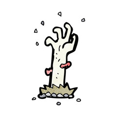 cartoon zombie rising from grave