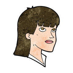 cartoon serious woman