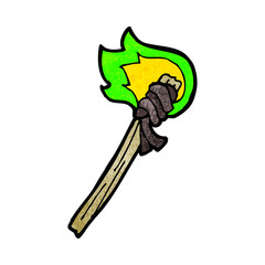 cartoon burning torch