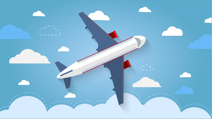 Flight of the plane in the sky. Passenger planes, airplane, airc