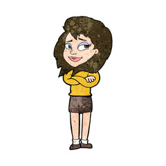 cartoon woman with crossed arms