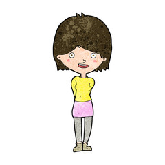 cartoon friendly woman
