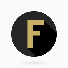 Fine  Flat Icon With Letter F