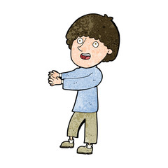 cartoon happy man showing