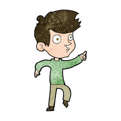 cartoon pointing boy