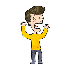 cartoon frightened man