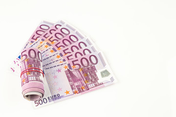 Bargeld - Euro Scheine gerollt - 500 Euro Geldschein