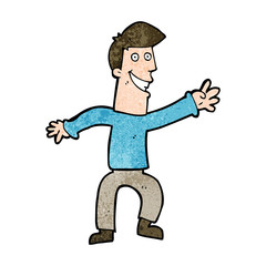 cartoon happy man dancing