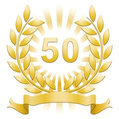 Lauriers 50 or sur fond blanc