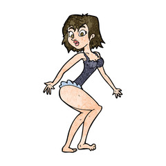 cartoon woman in lingerie