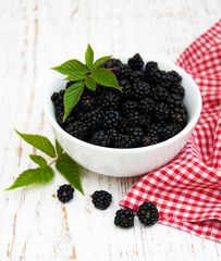 Bowl with blackberries