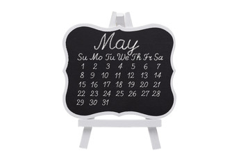 May Month 2016 Calendar On Blackboard
