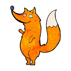 cartoon waving fox
