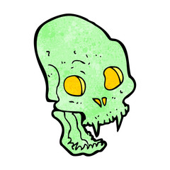 cartoon spooky vampire skull