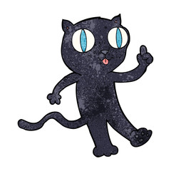 cartoon black  cat with idea