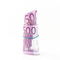 Bargeld - Euro Scheine gerollt - 500 Euro Geldschein