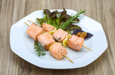 Salmon skewer