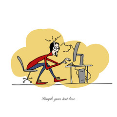 Programmer at work, sketch for your design