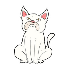 cartoon grumpy little dog