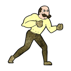 cartoon retro boxer man