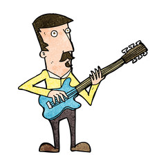 cartoon man playing electric guitar