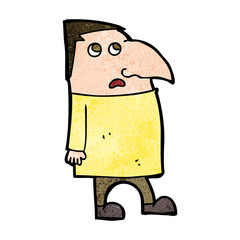 cartoon worried man