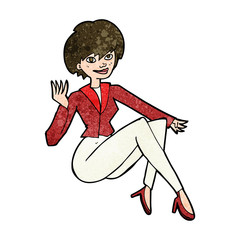 cartoon businesswoman sitting