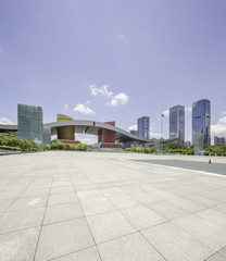 empty square with a landmark of shenzheng in china