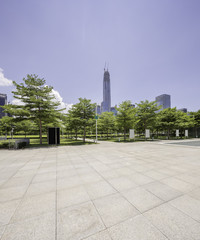 Obraz premium empty square with a landmark of shenzheng in china