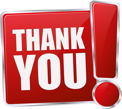 modern red thank you sign