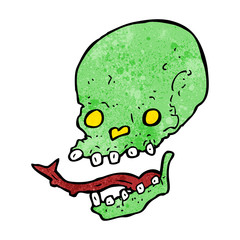 cartoon spooky skull
