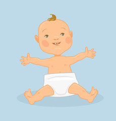 Baby vector flat illustration