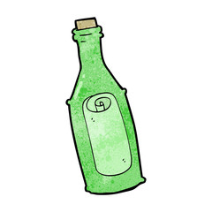 cartoon message in bottle
