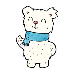 cartoon waving polar bear